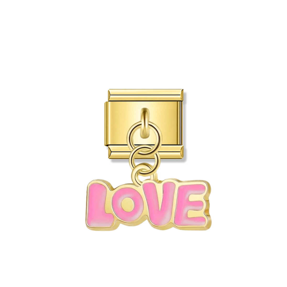 Pink Love – gold Italian pendant charm by Italycharm