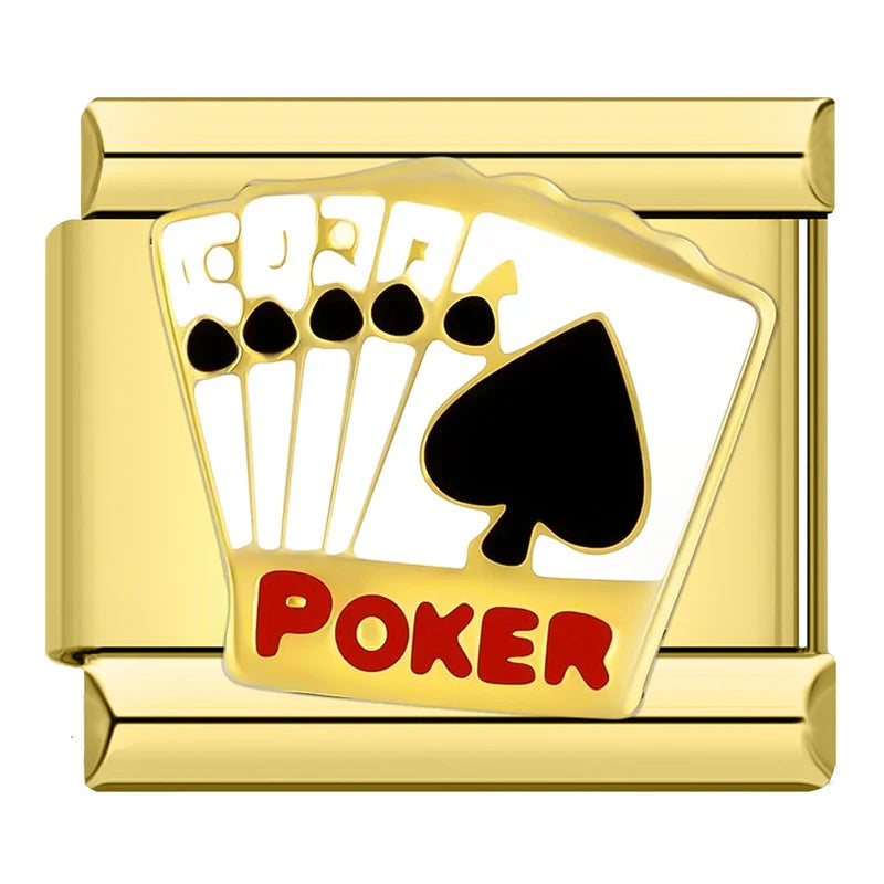 Poker - Gold Italian Charm