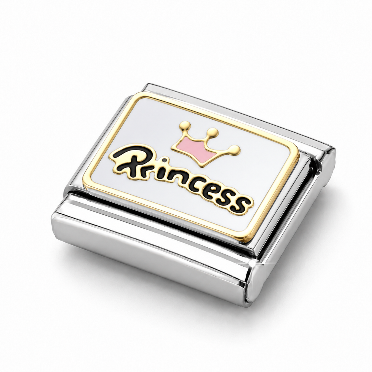 Princess – silver Italian charm close-up view
