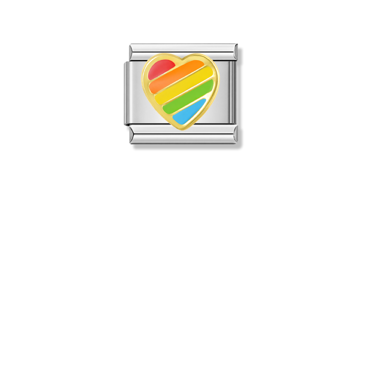 Rainbow Heart – silver Italian charm by Italycharm