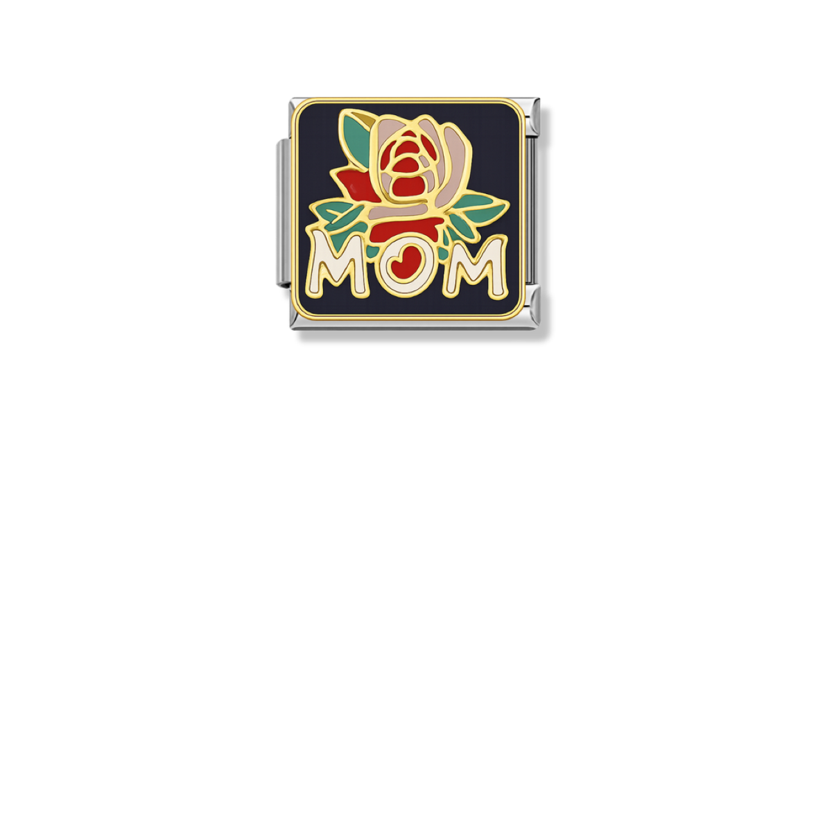 Rose for My Beloved Mom – silver Italian charm by Italycharm