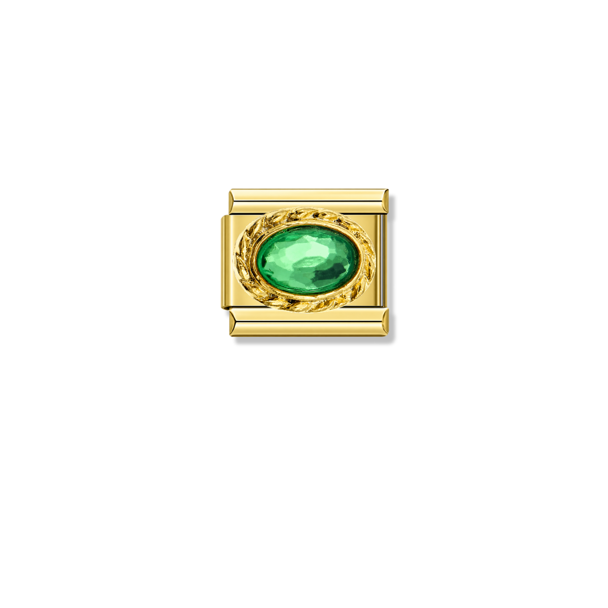 Royal Emerald Resin - Silver & Gold Charm – Italian charm by Italycharm