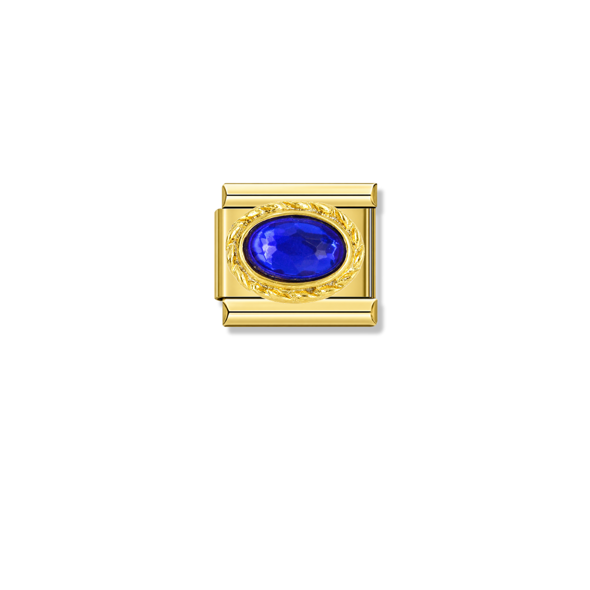 Royal Sapphire Resin Charm - Silver & Gold Charm – Italian charm by Italycharm