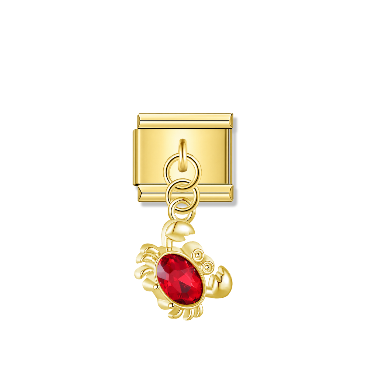 Red Ruby Crab – gold Italian pendant charm by Italycharm