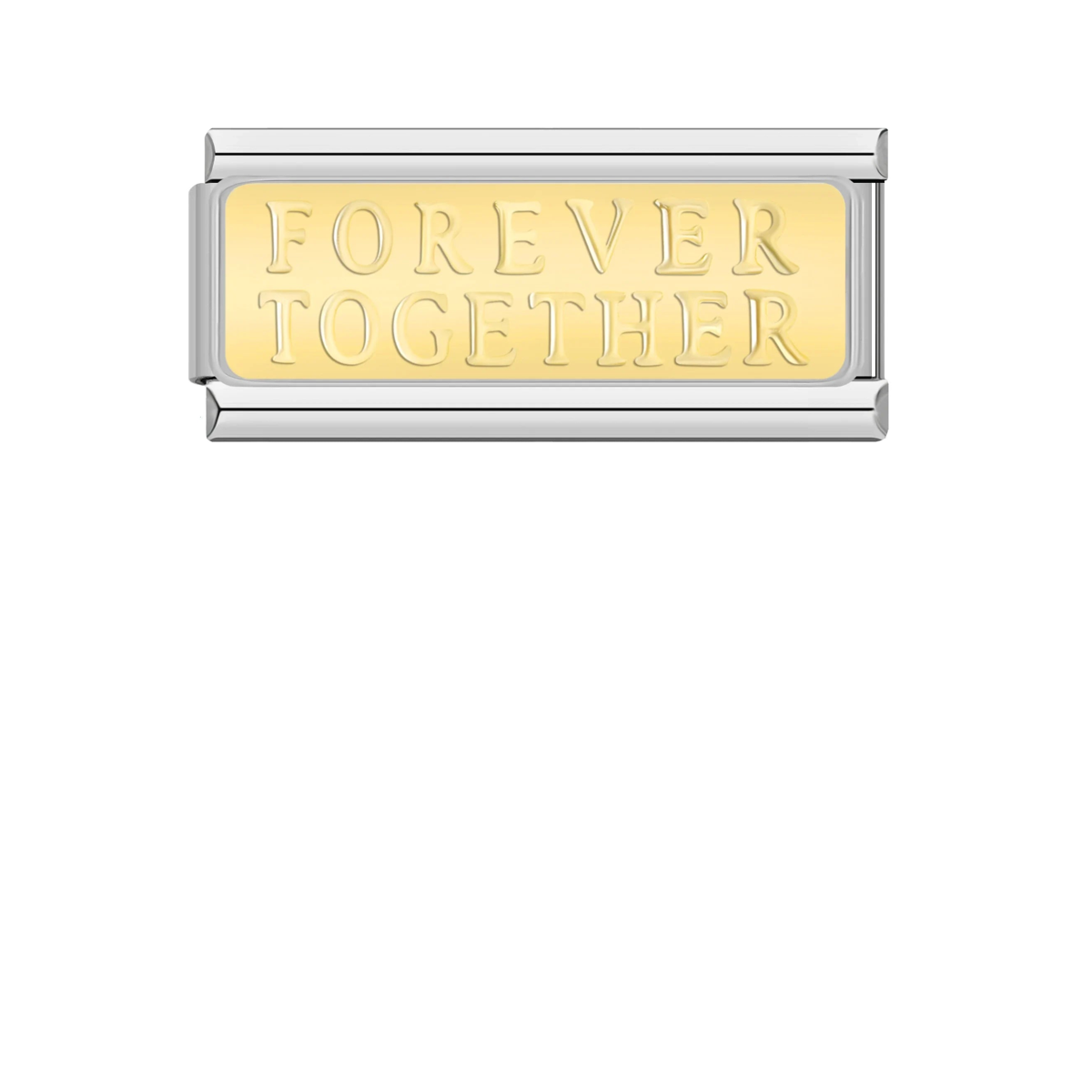 FOREVER TOGETHER – silver Italian bar charm by Italycharm