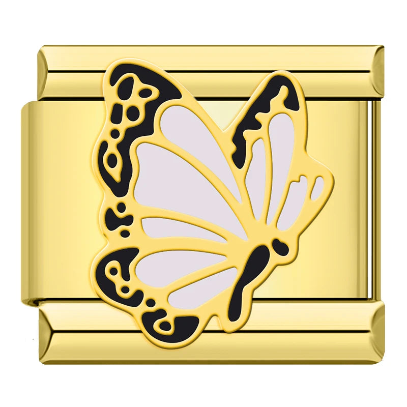White Butterfly - Gold Charm - Charmris