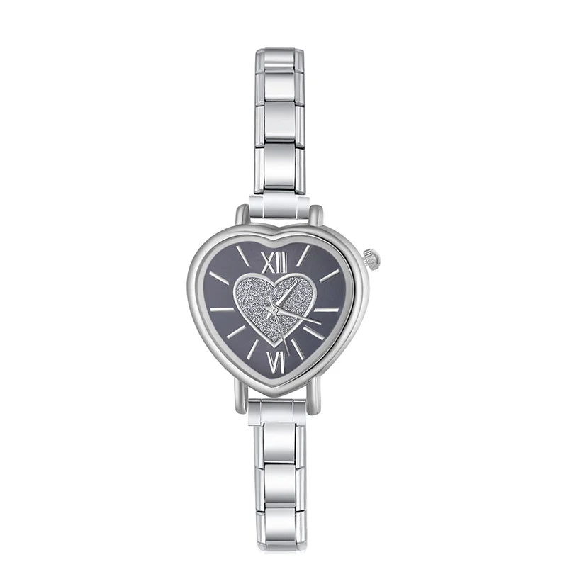 Amora Heart – Black Silver Women's Watch | Italycharm - Charmris