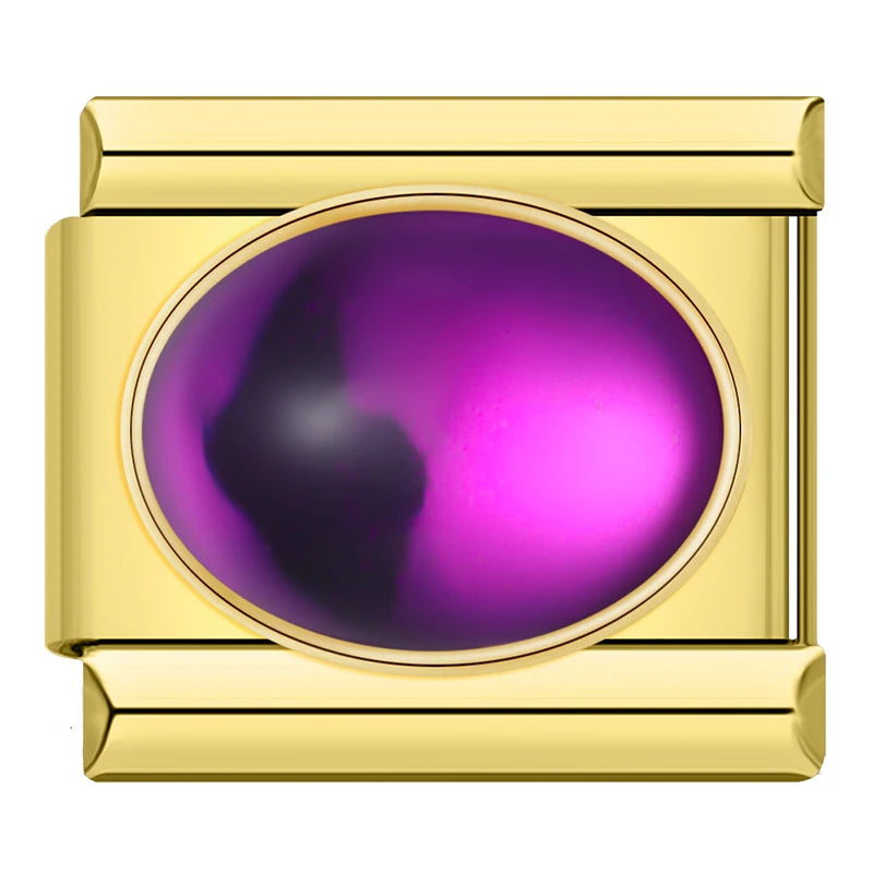 Enchanted Purple Resin Gem - Gold Charm - Charmris