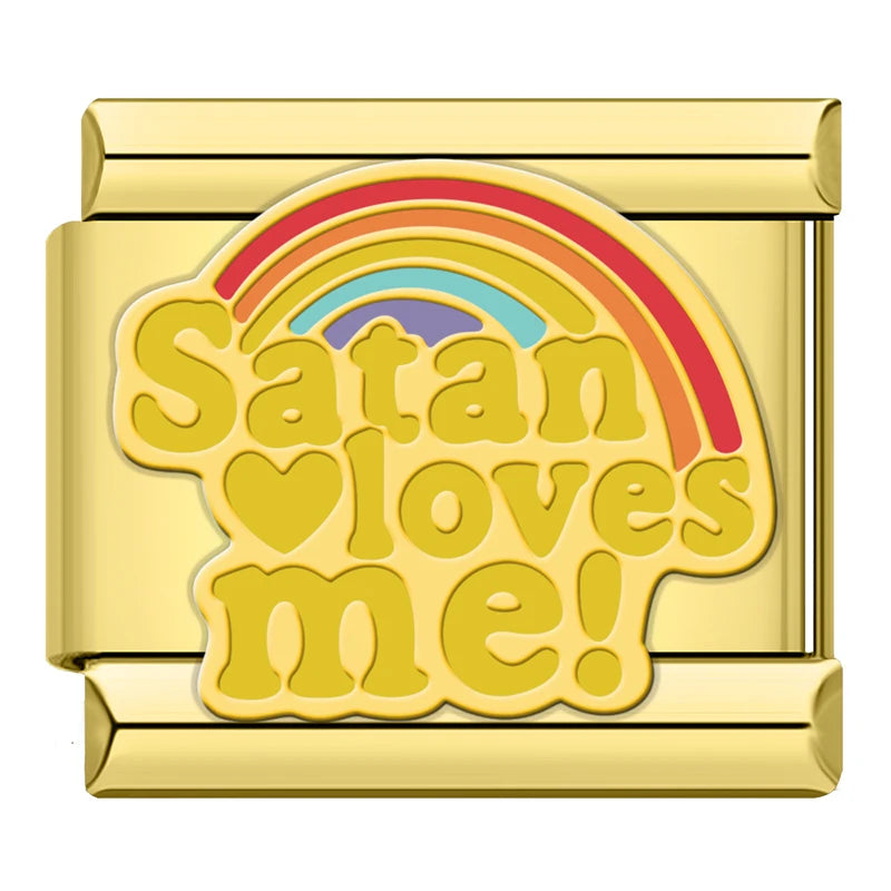 Satan Loves Me - Gold Charm - Charmris