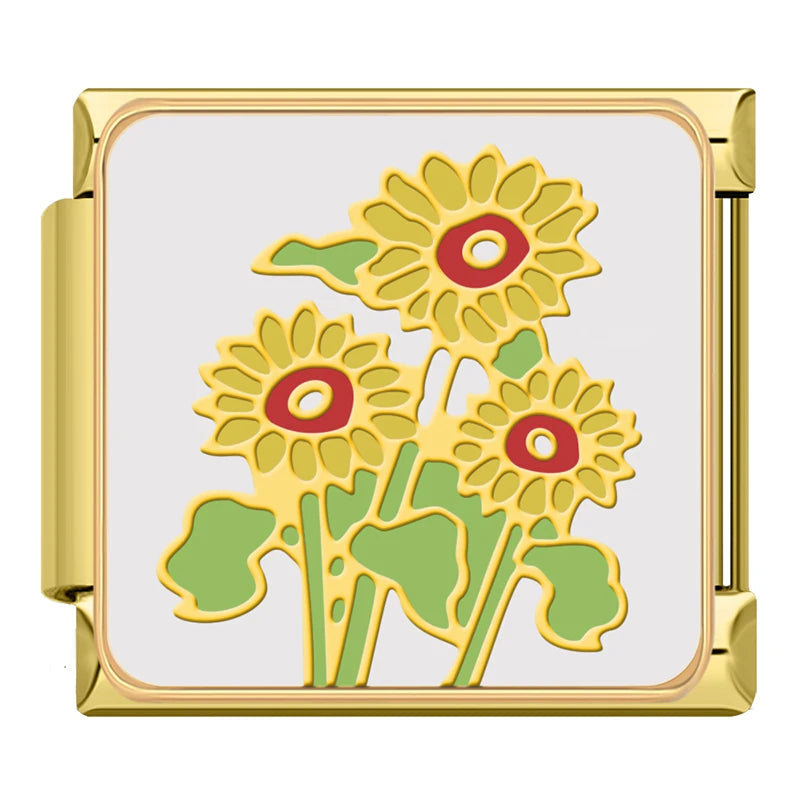 Happy Sunflowers - Gold Charm - Charmris