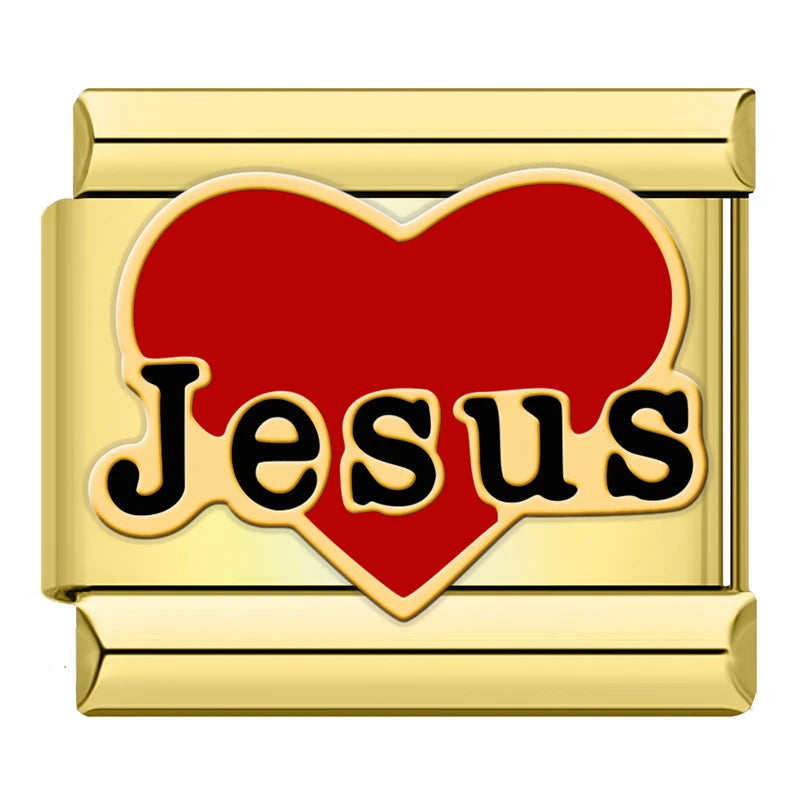 Loves Jesus - Gold Charm - Charmris