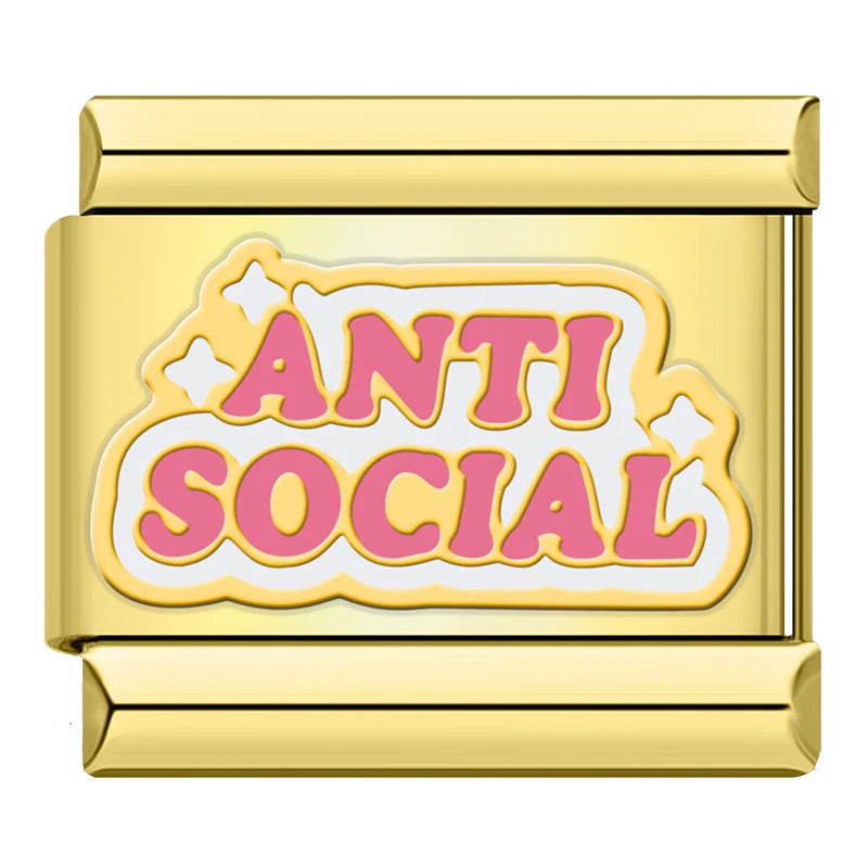 Anti Social - Gold Charm - Charmris