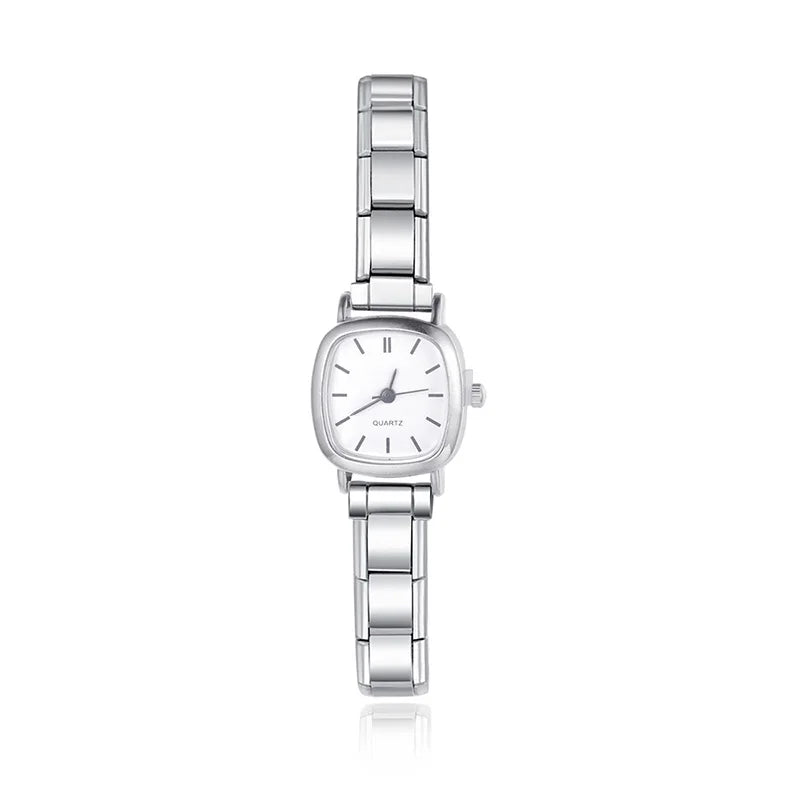 White Elegance Square Watches - Charmris