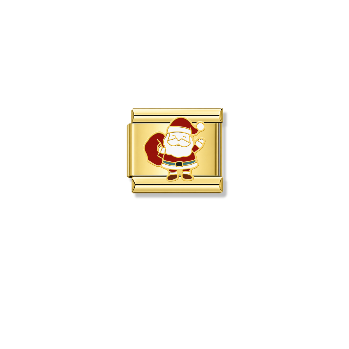 Santa Cheer – gold Italian charm by Italycharm