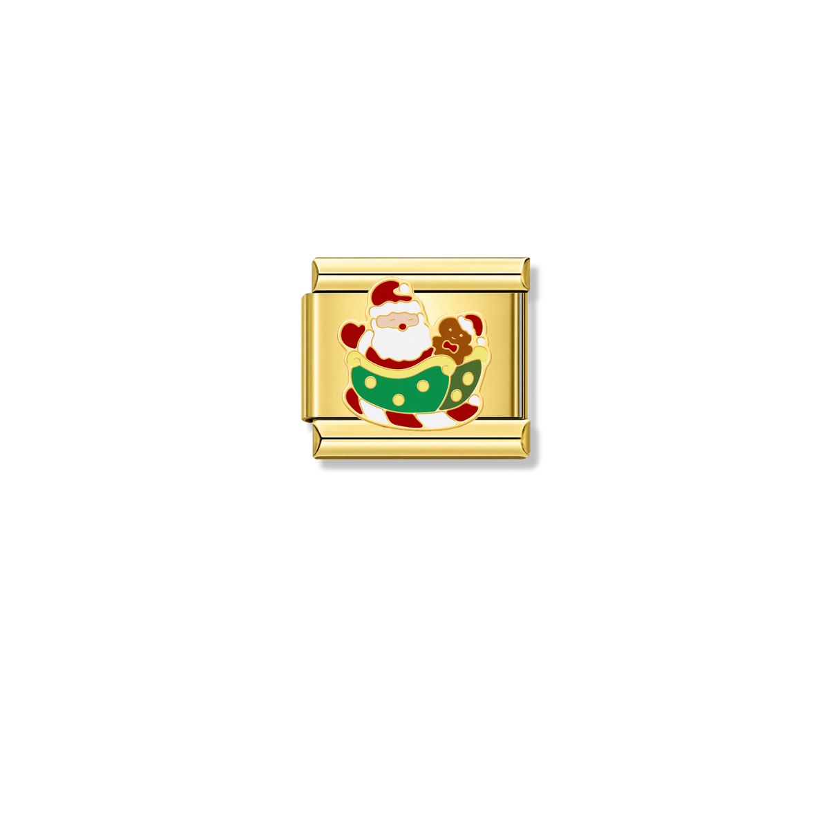 Santa’s Ride – gold Italian charm by Italycharm
