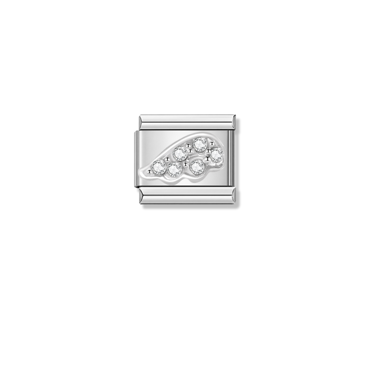 Silver Wing with CZ – silver Italian charm by Italycharm