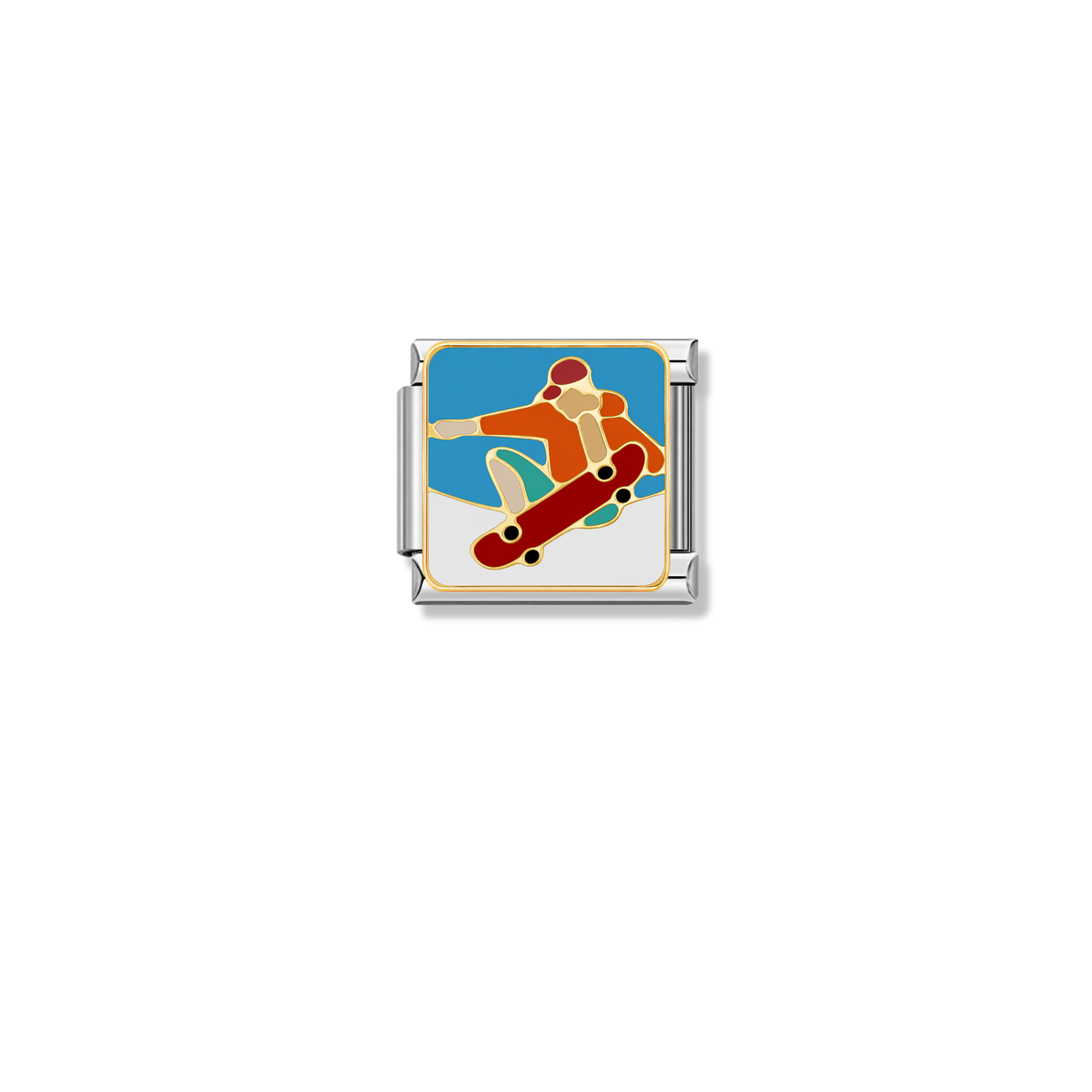 Skateboard Trick – silver Italian charm by Italycharm