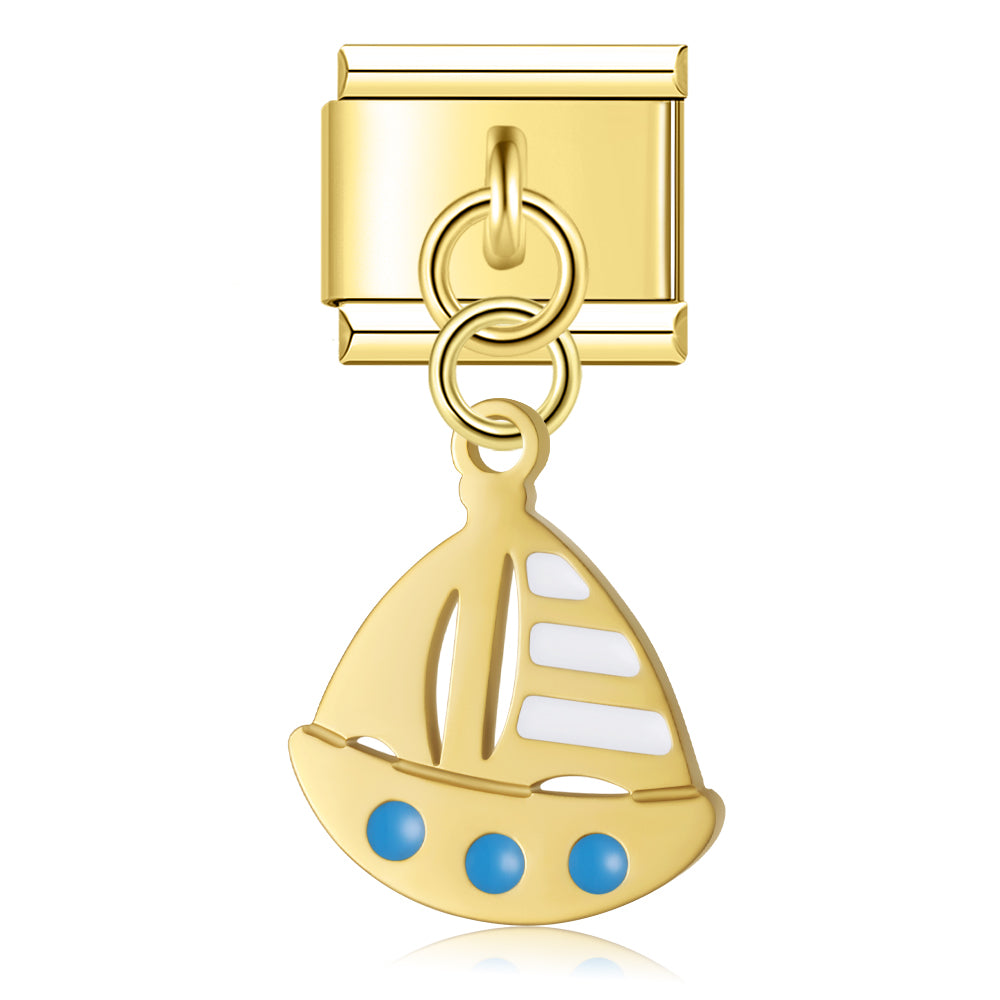 Sailing Boat – Gold Italian Pendant Charm