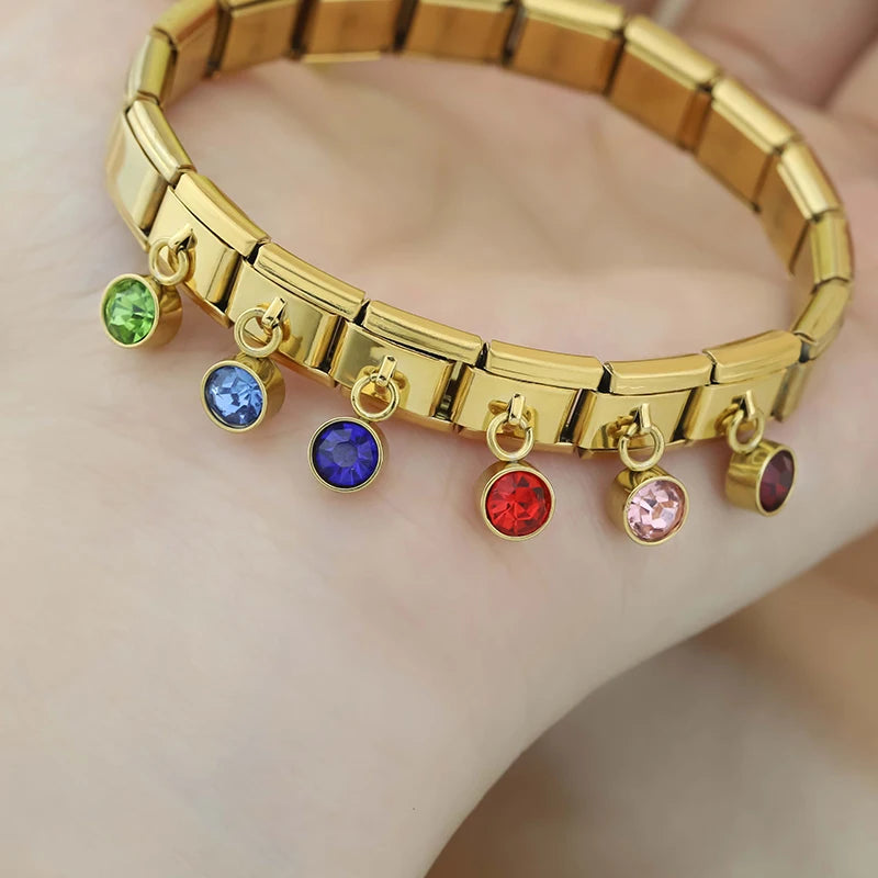 September Birthstone with CZ - Gold Pendant Charm