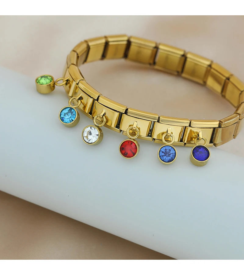 December Birthstone with CZ - Gold Pendant Charm - Charmris