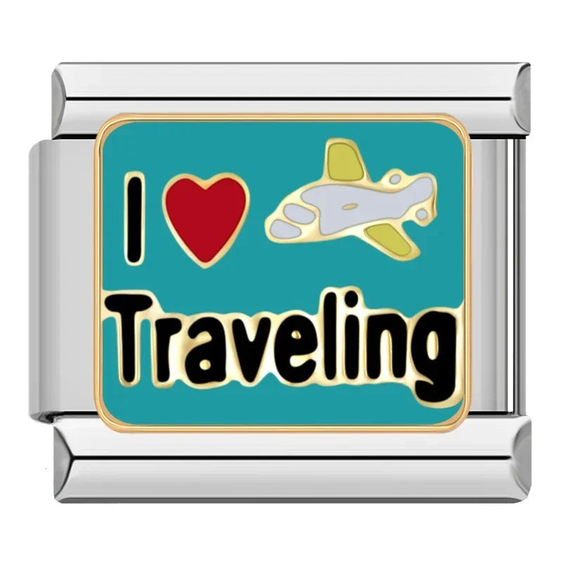 I Love Traveling - Silver Charm - Charmris