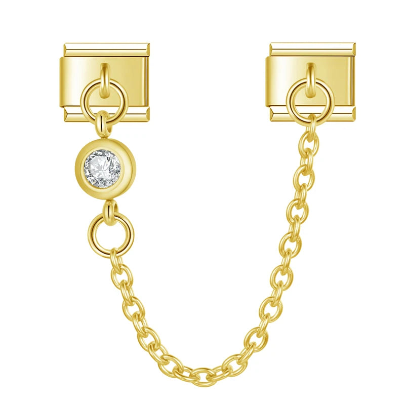 Pure Wisdom with CZ gold chain charm - Charmris