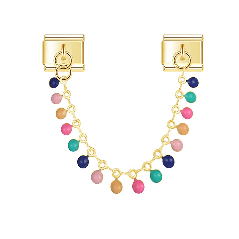 Color Beads Chain Gold Charm - Charmris