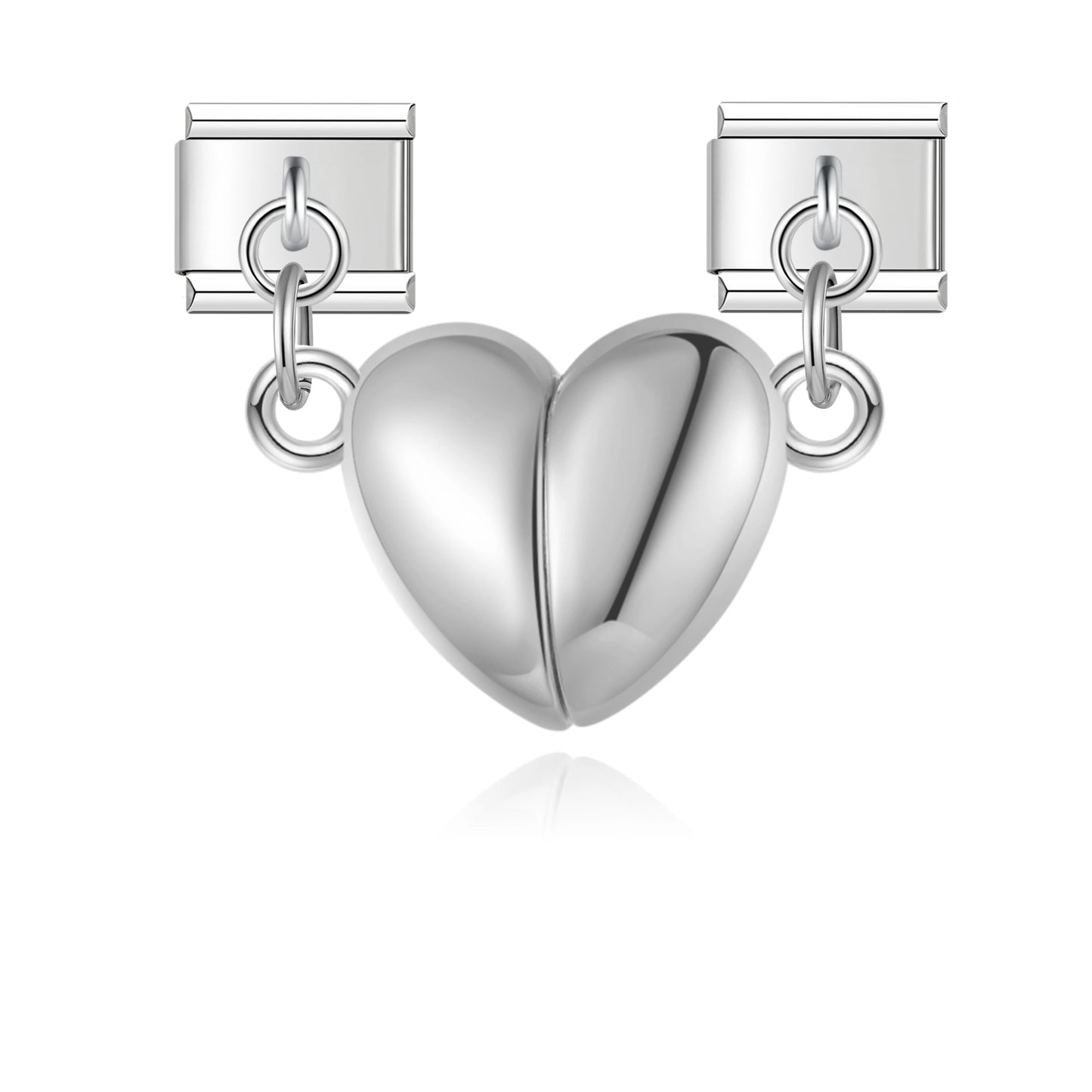 Bold Heart Duo - Silver Pendant Charm - Charmris