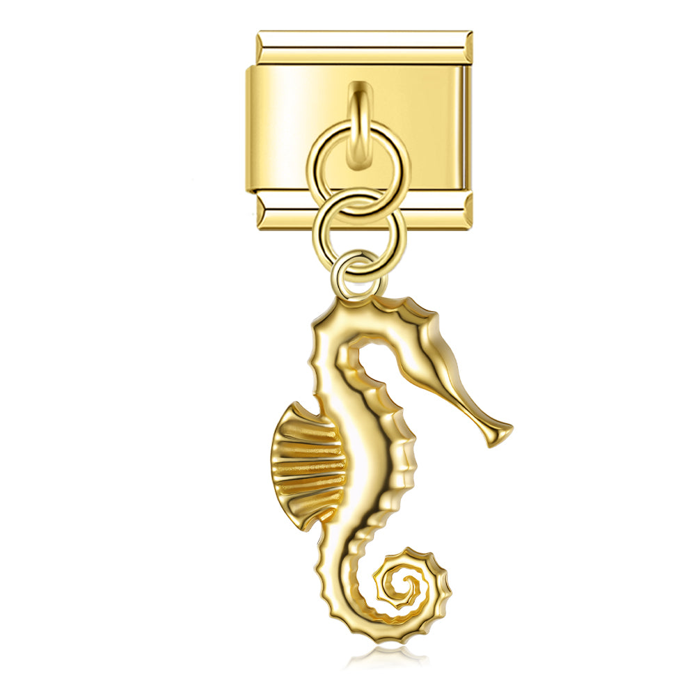 Seahorse – Gold Italian Pendant Charm