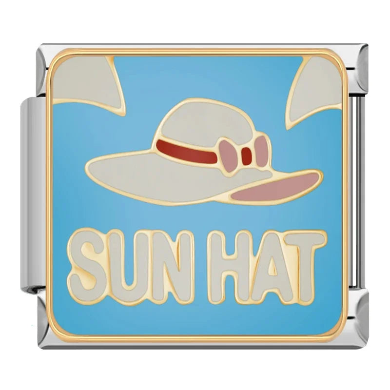 Sun Hat - Silver Italian Charm - Charmris