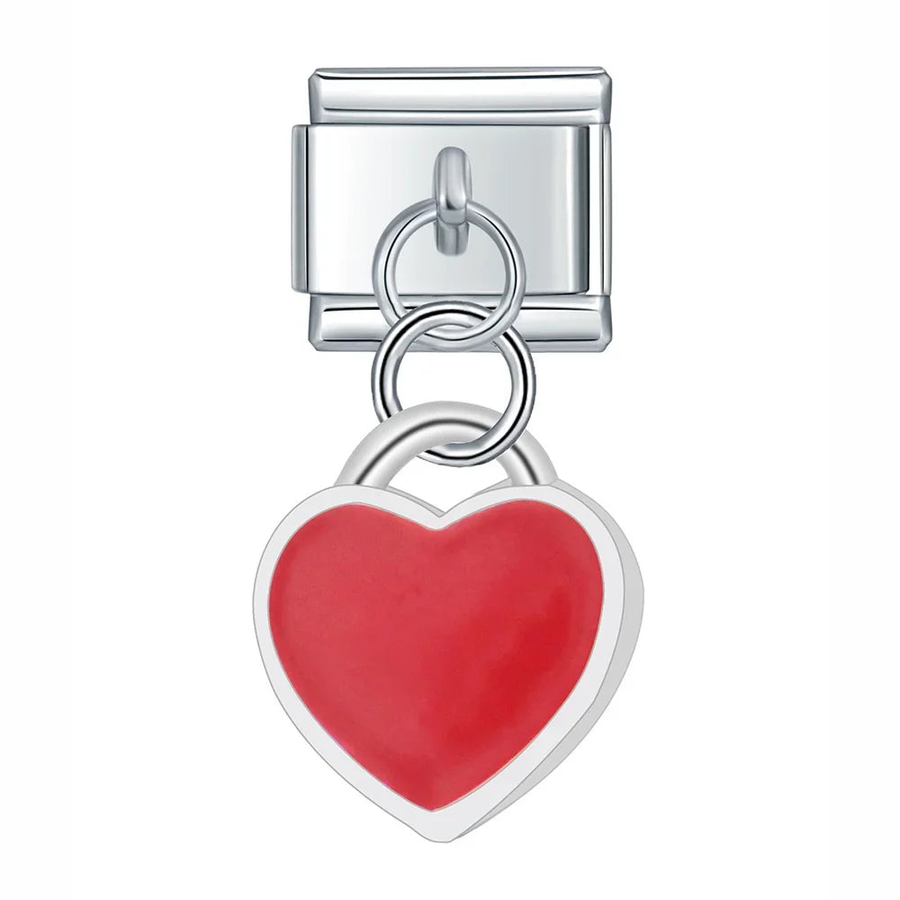 Red Heart – Silver Italian Pendant Charm