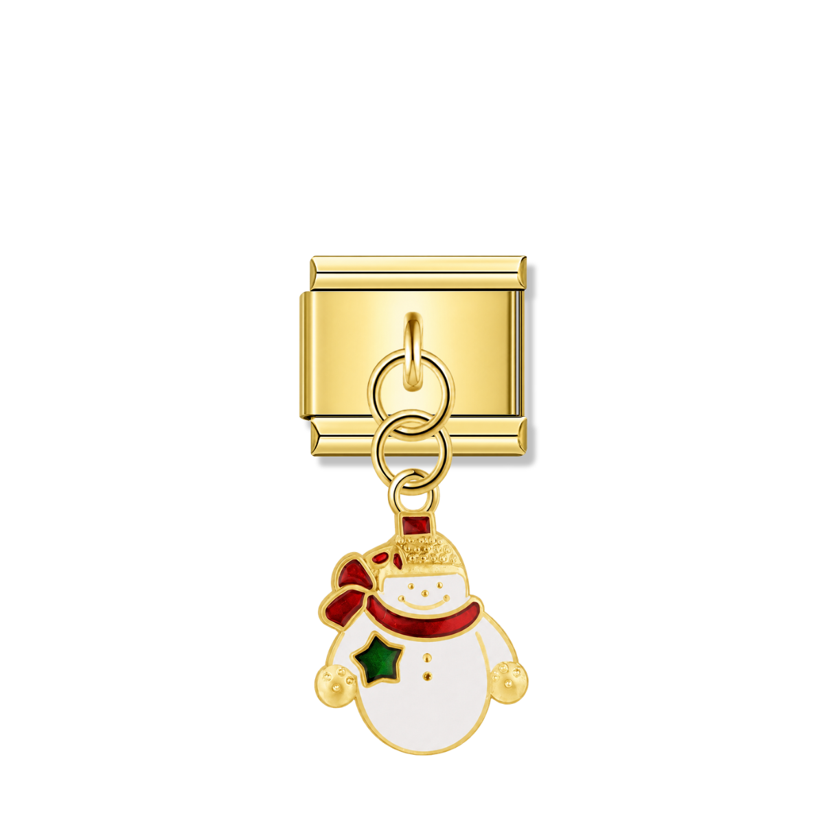 Snowy Smile – gold Italian pendant charm by Italycharm