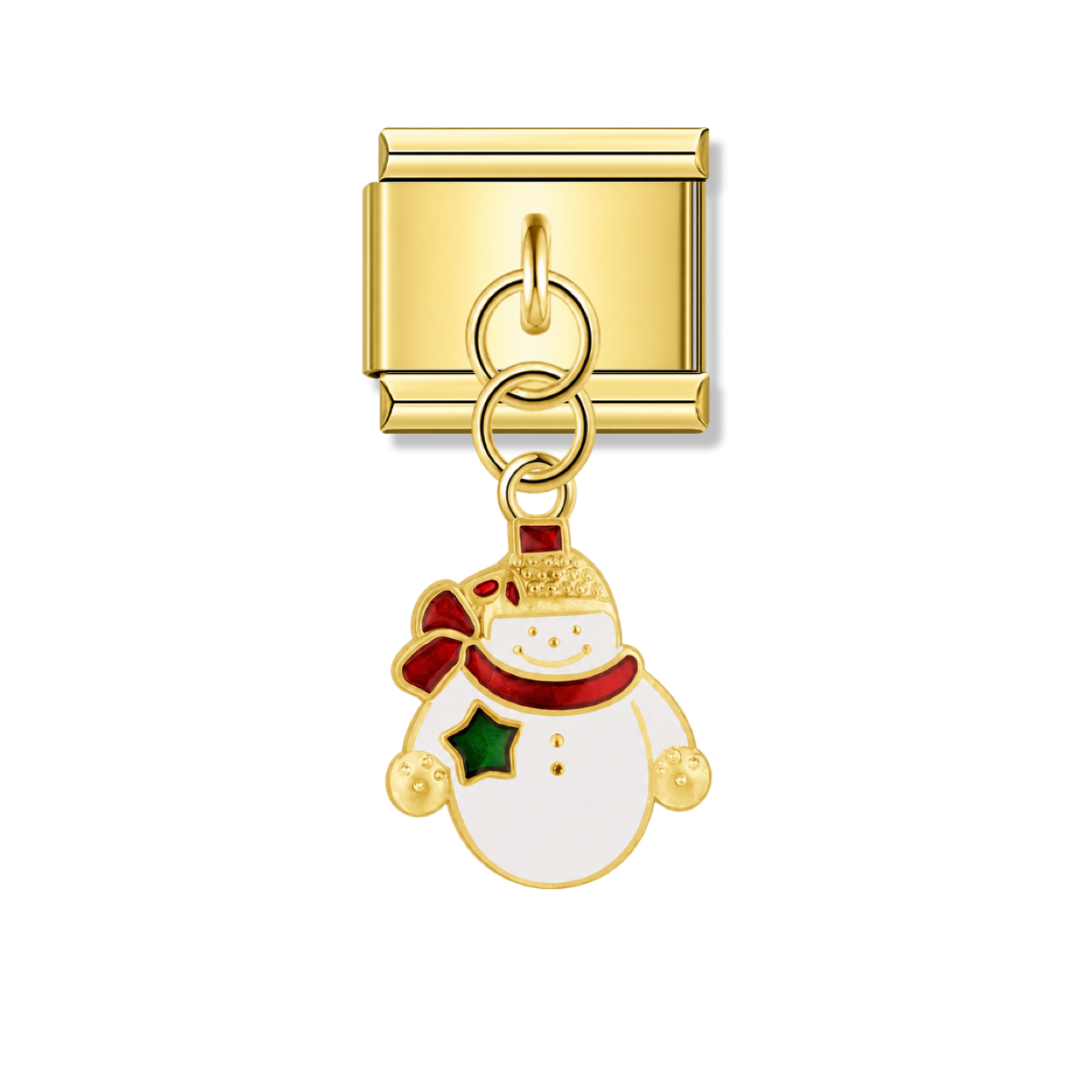 Snowy Smile – gold Italian pendant charm by Italycharm