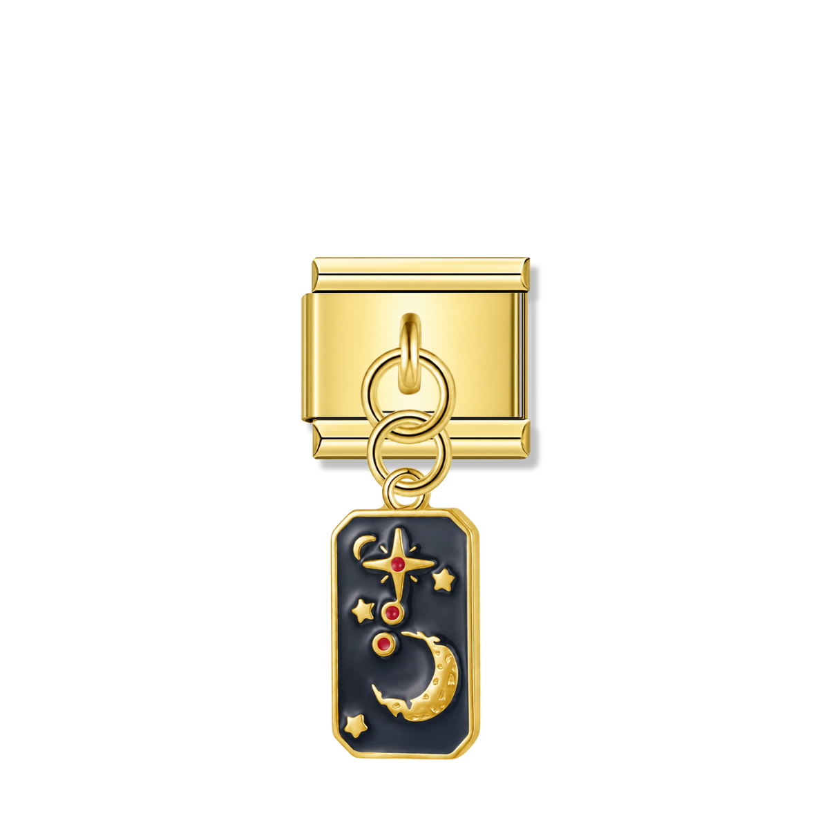 Stargazer Moon – gold Italian pendant charm by Italycharm