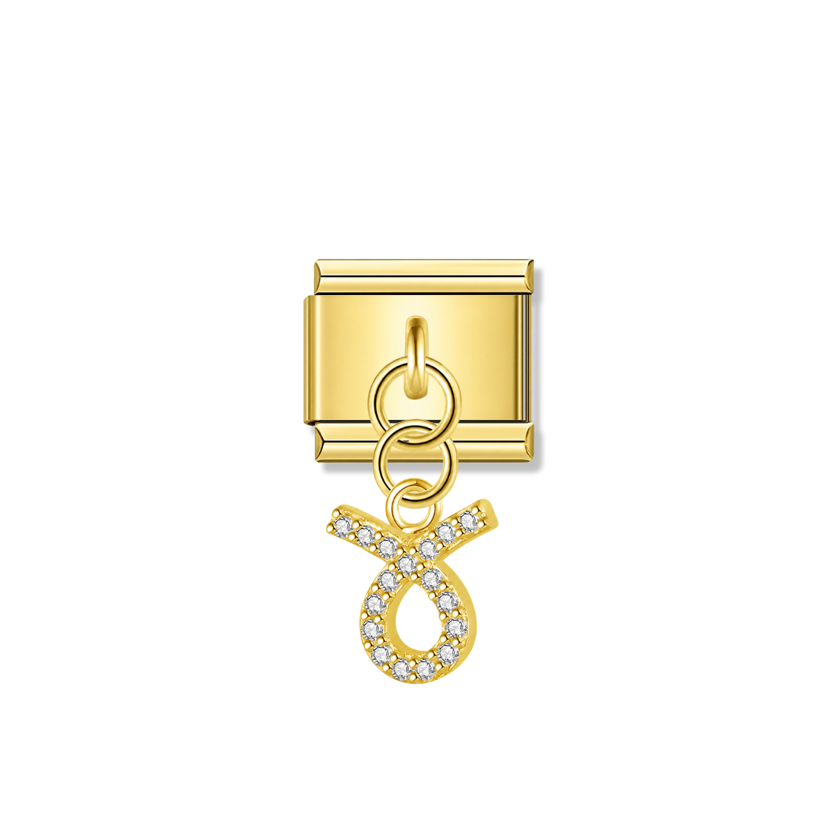 Taurus with CZ – Gold Italian Pendant Charm – Italian charm by Italycharm