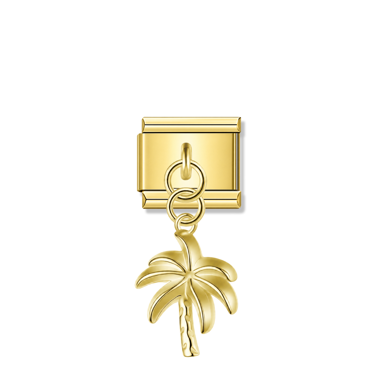Tropical Coconut Tree – Gold Italian Pendant Charm – Italian charm by Italycharm