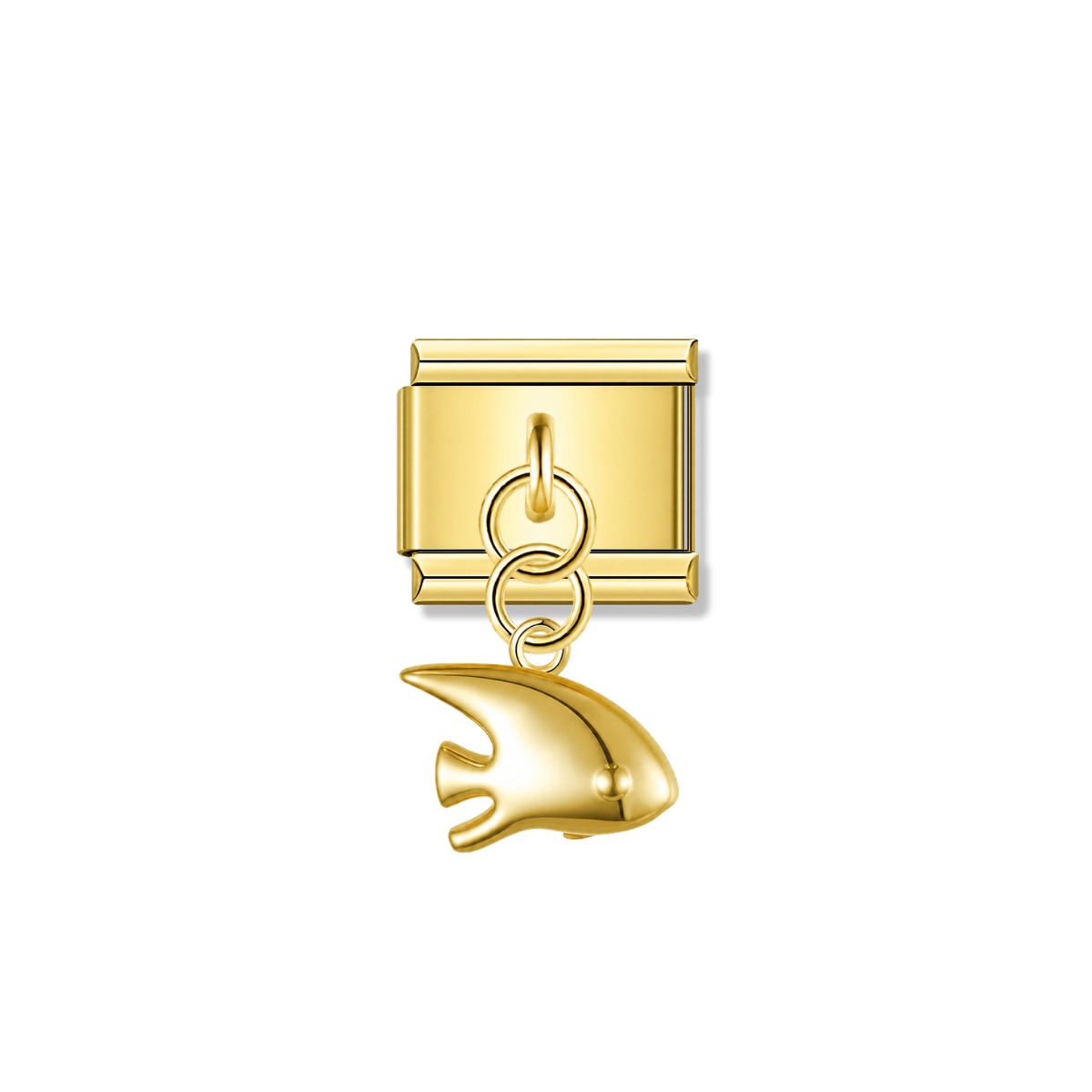 Tropical Fish – Gold Italian Pendant Charm – Italian charm by Italycharm