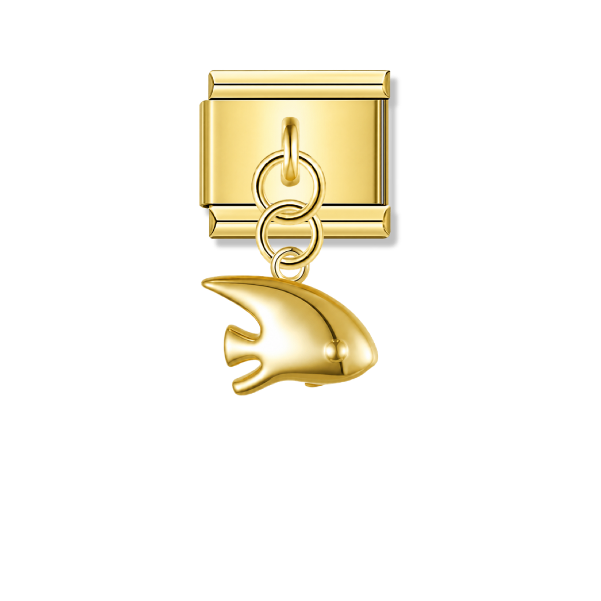 Tropical Fish – Gold Italian Pendant Charm – Italian charm by Italycharm