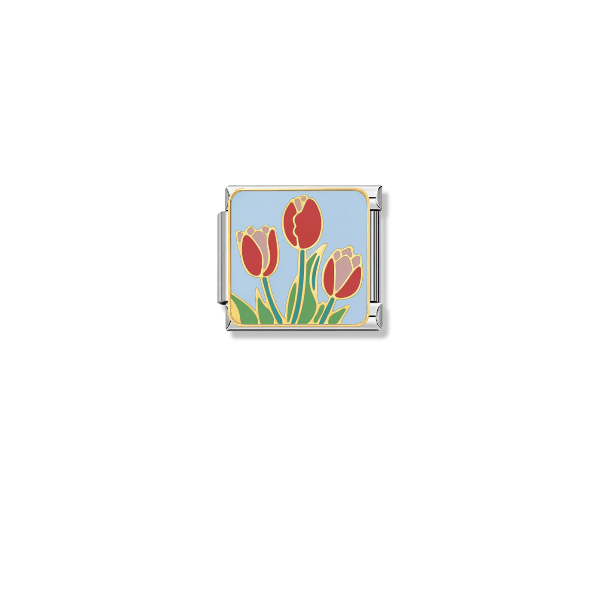 Tulips – silver Italian charm by Italycharm