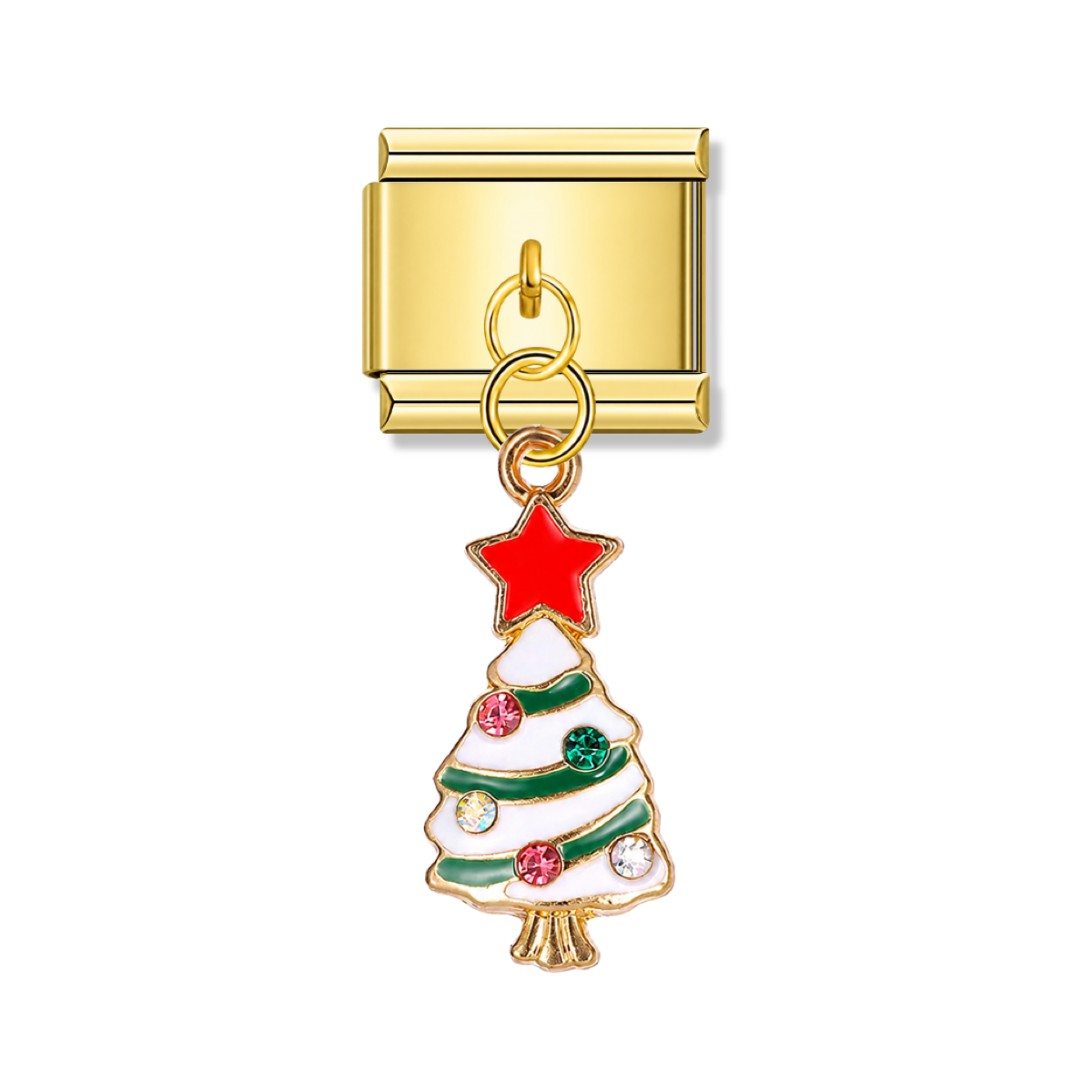 Twinkle Star Fir – gold Italian pendant charm by Italycharm