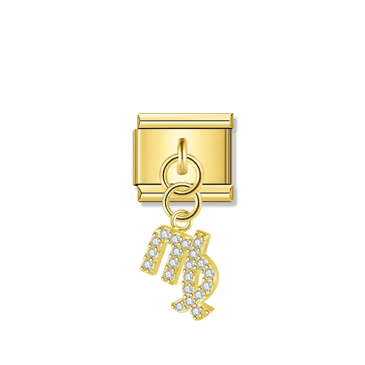 Virgo with CZ – Gold Italian Pendant Charm – Italian charm by Italycharm