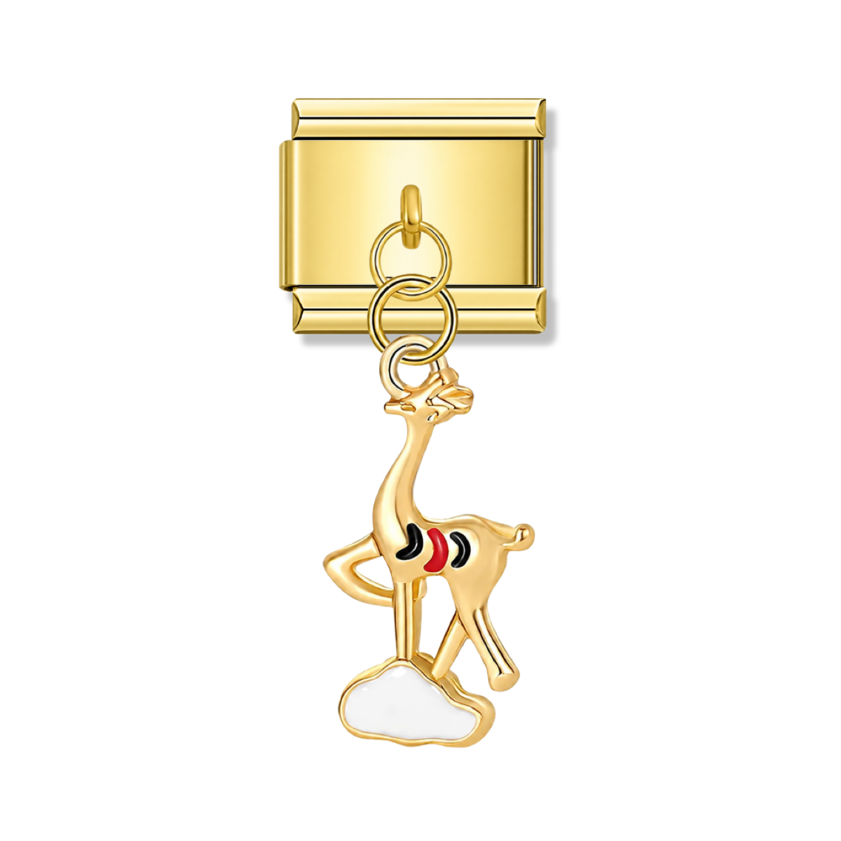 Yuletide Stag – gold Italian pendant charm by Italycharm