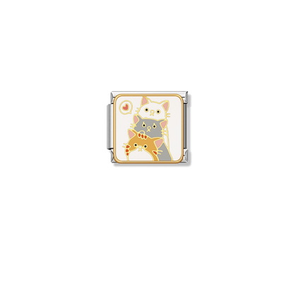 3 Meows – silver Italian charm by Italycharm