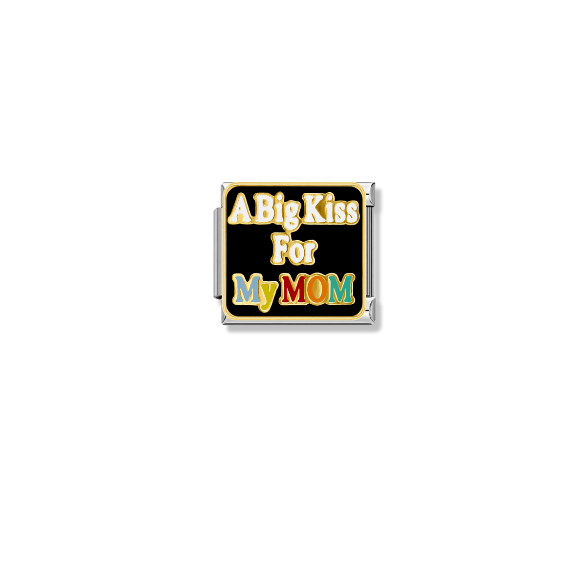 A Big Kiss for My Mom – silver Italian charm by Italycharm