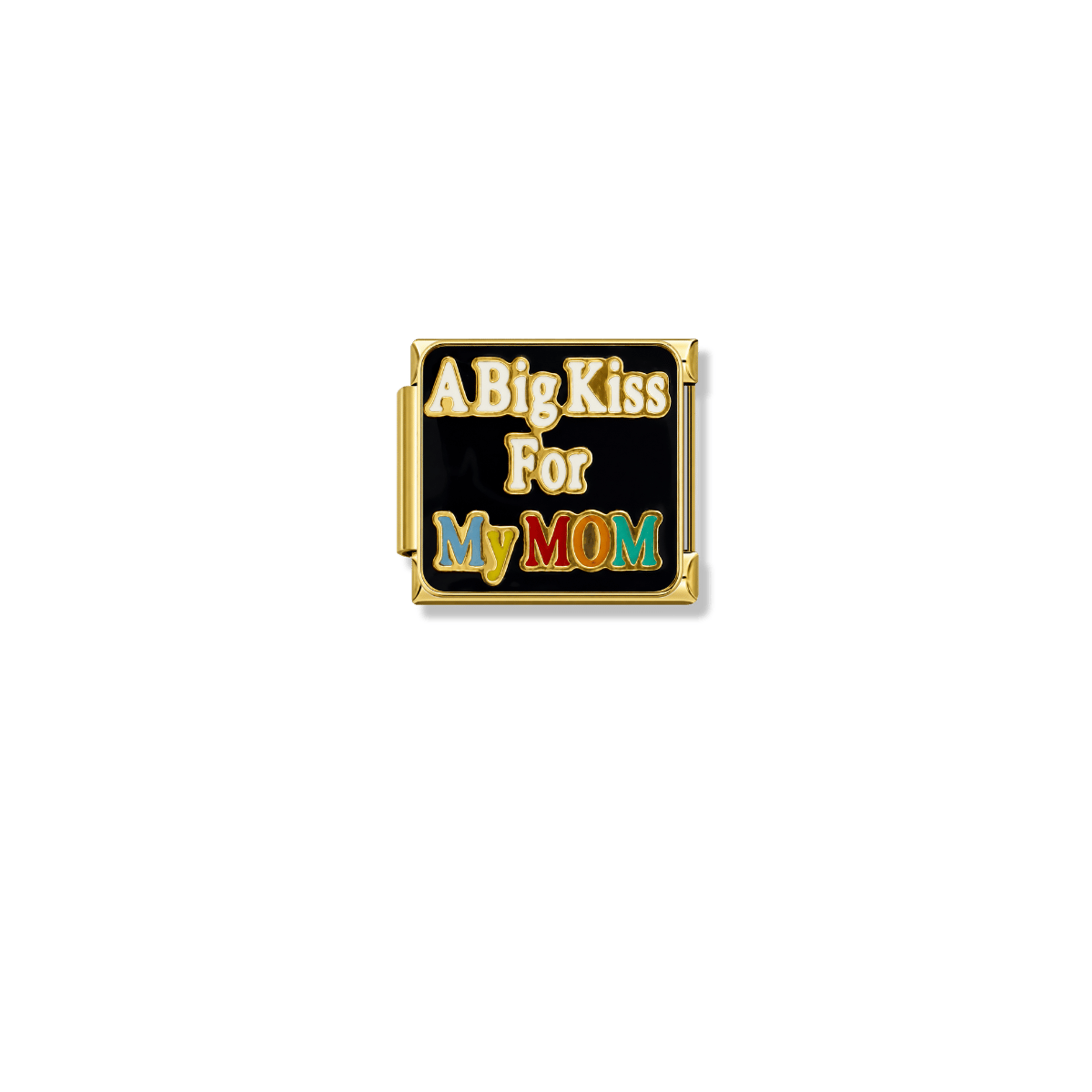 A Big Kiss for My Mom – gold Italian charm by Italycharm