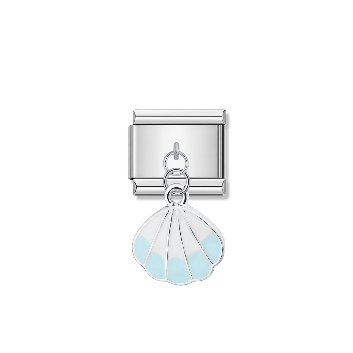 Blue Shell – Silver Italian Pendant Charm – Italian charm by Italycharm