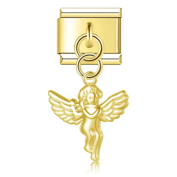 Angel Cherub – Gold Italian Pendant Charm