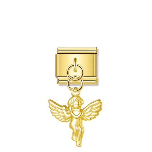 Angel Cherub – Gold Italian Pendant Charm – Italian charm by Italycharm