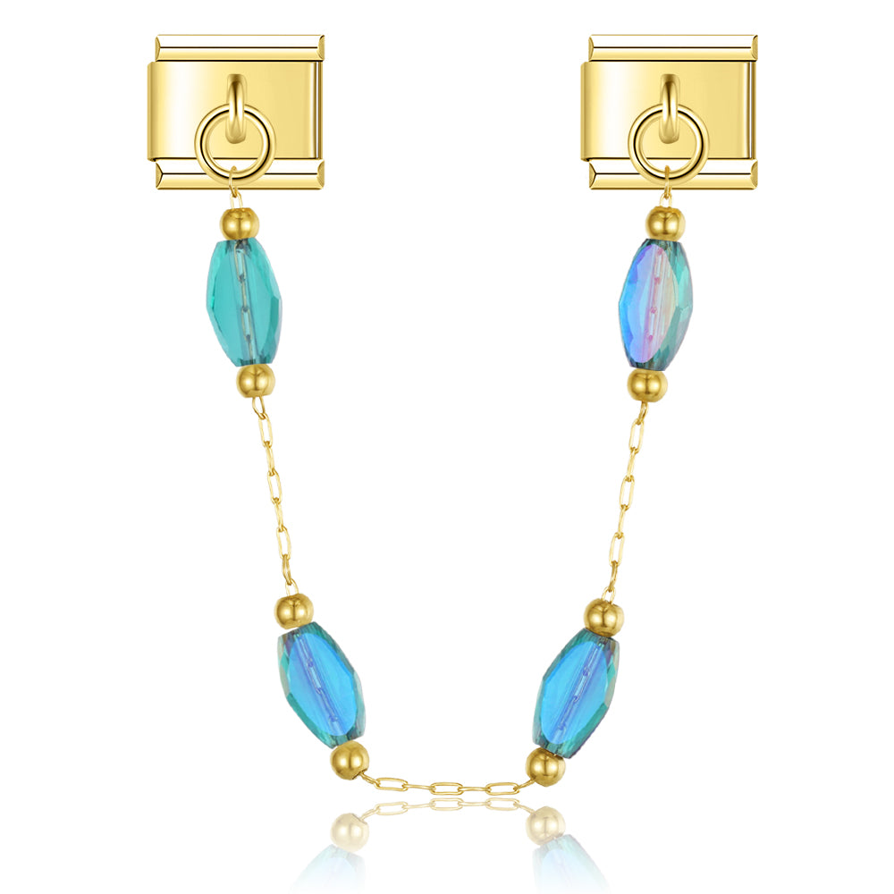 Aqua Elena – Gold Chain Charm