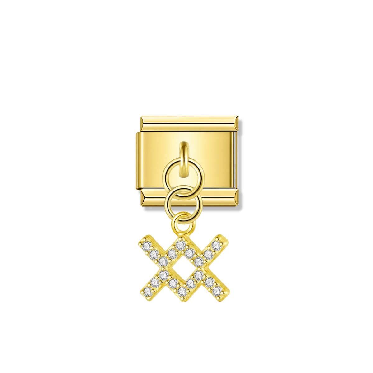 Aquarius with CZ – Gold Italian Pendant Charm – Italian charm by Italycharm